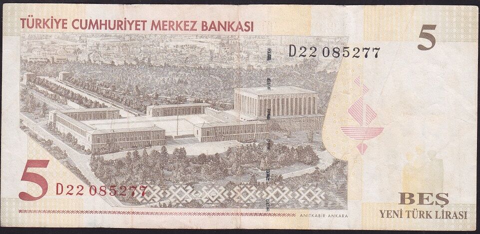8.Emisyon 5 YTL D22 085277 Çok Temiz+