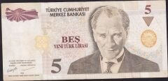8.Emisyon 5 YTL D22 085277 Çok Temiz+