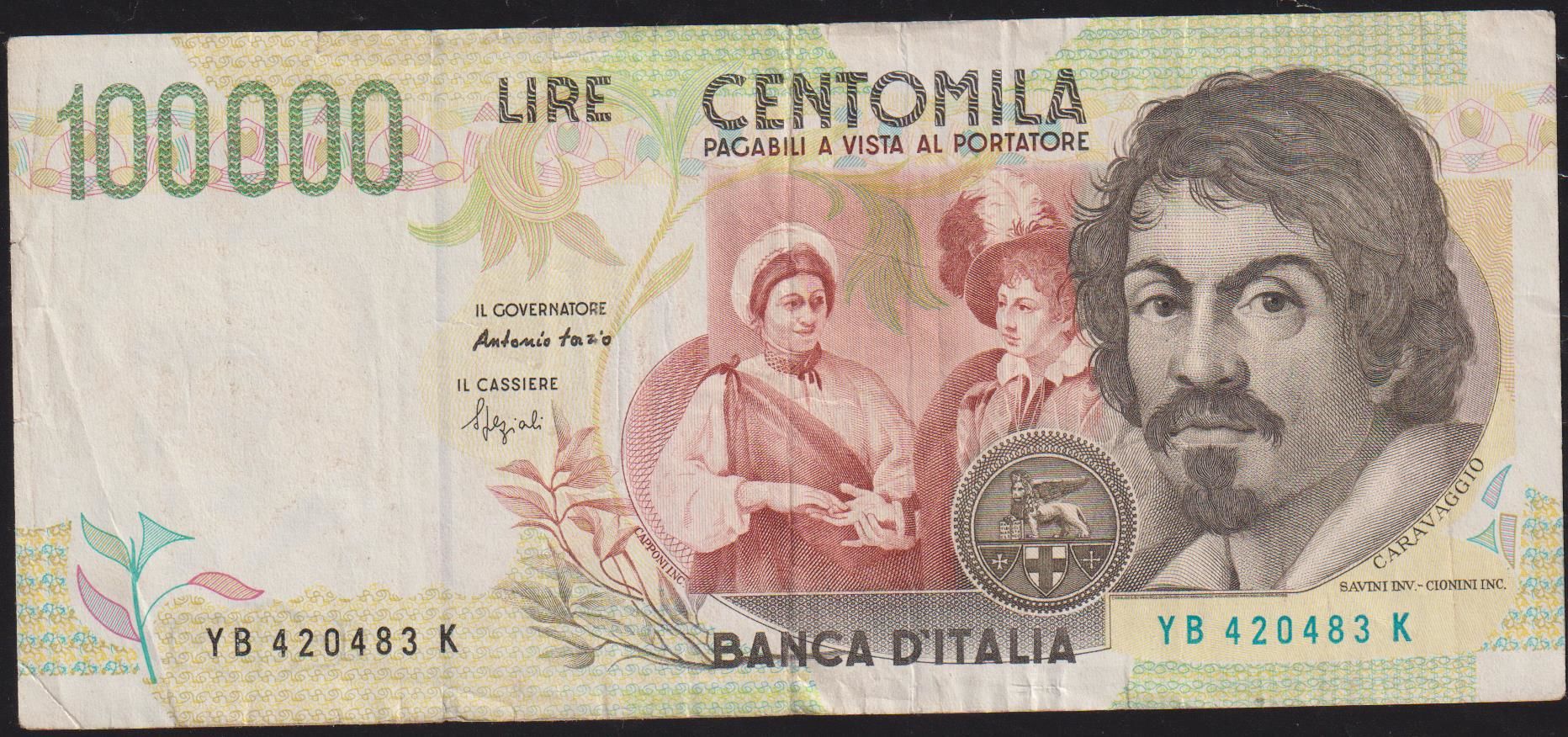 İtalya 100000 Lire 1994 Çok Temiz Pick 117a