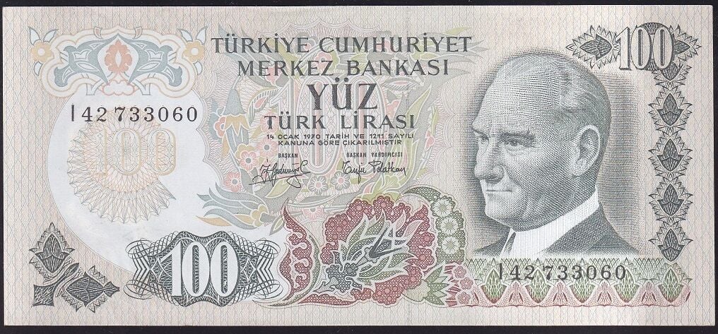 6.Emisyon 2.Tertip 100 Lira I42 733060 Ççt Çilaltı