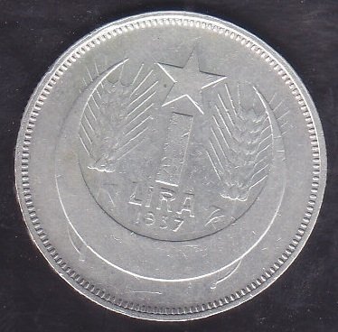 1937 Yılı 1 Lira Çok Temiz Gümüş