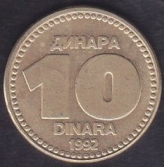 Yugoslavya 10 Dinar 1992