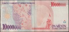 7.Emisyon 10 000 000 Lira D55 612818 Çok Temiz+