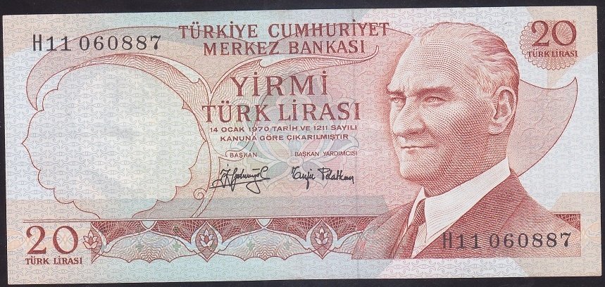 6.EMİSYON 3.TERTİP 20 LİRA H11 060887 ÇÇT ÇİLALTI