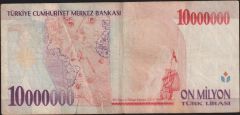 7.Emisyon 10 000 000 Lira A76 803298 Temiz