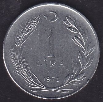 1971 Yılı 1 Lira Düz