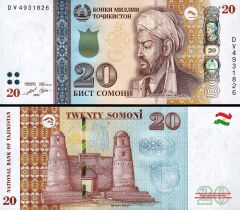 Tacikistan 20 Somoni 2021 Çil Pick 25d