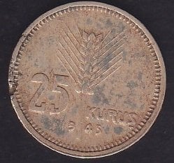 1945 YILI 25 KURUŞ eski para fiyatları