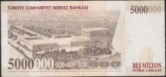 7.Emisyon 5 000 000 Lira F35 465030 Çok Temiz