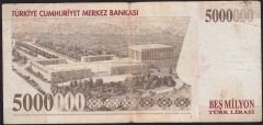 7.Emisyon 5 000 000 Lira I85 402238 Çok Temiz