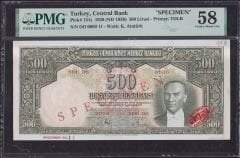 2.Emisyon 500 Lira Specimen Pmg 58 Puanlı