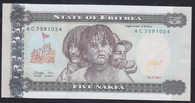 Eritre 5 Nakfa 1997 Çil Pick 2