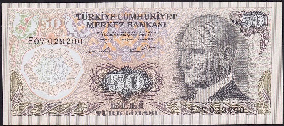 6.Emisyon 1.Tertip 50 Lira E07 029200 Ççt Çilaltı