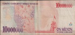 7.Emisyon 10 000 000 Lira A75 593644 Temiz+