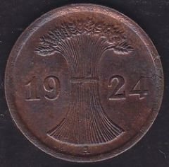 Almanya 2 Renten Pfennig 1924 A