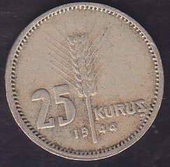 1944 YILI 25 KURUŞ eski para
