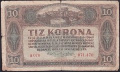MACARİSTAN 10 KORONA 1920 HALİYLE
