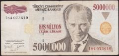 7.Emisyon 5 000 000 Lira I84 073610 Çok Temiz