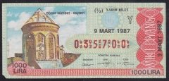 1987 9 MART YARIM BİLET Y SERİSİ