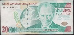 7.EMİSYON 20 000 000 LİRA H33 114619 ÇOK TEMİZ+