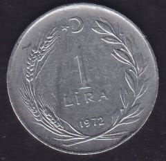 1972 Yılı 1 Lira Ters