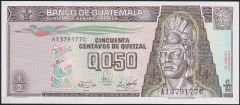 Guatemala 1/2 Quetzal 1989 Çil