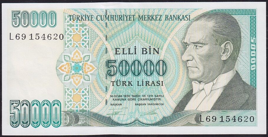 7.Emisyon 2.Tertip 50000 Lira L69 154620 Çilaltı