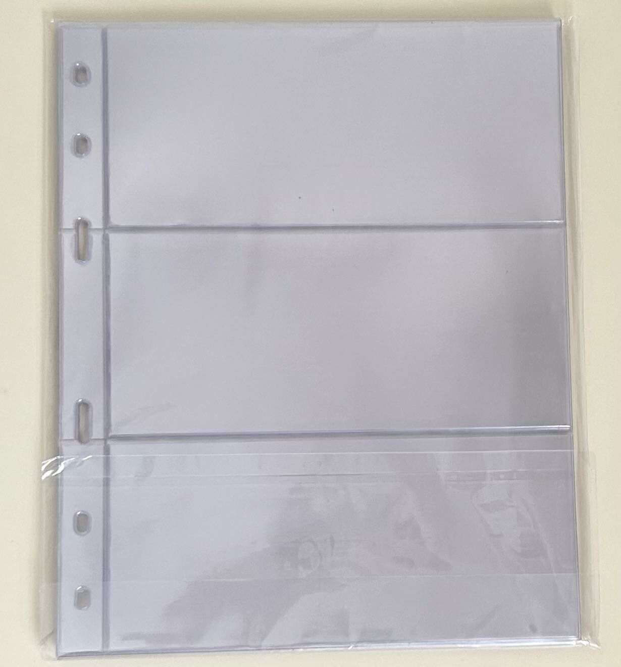 Bener Koleksiyon Kağıt Para Föyü ( Sayfası ) 3 Bölmeli - 1 Paket (10 Adet)