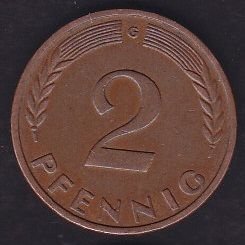Almanya 2 Pfennig 1950 G