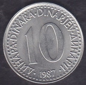 Yugoslavya 10 Dinar 1987