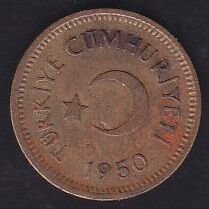 1950 Yılı 5 Kuruş