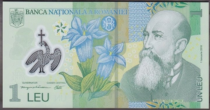 Romanya 1 Leu 2018 Çil Polymer