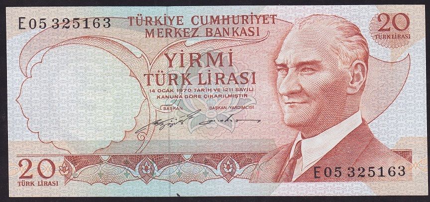 6.Emisyon 2.Tertip 20 Lira E05 325163 Çilaltı