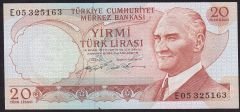 6.Emisyon 2.Tertip 20 Lira E05 325163 Çilaltı