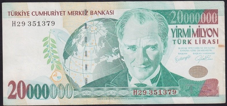 7.EMİSYON 20 000 000 LİRA H29 351379 ÇÇT
