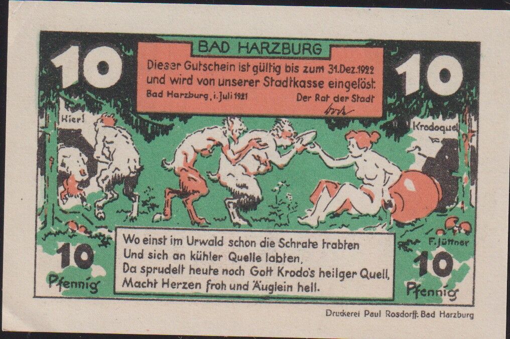 Almanya 10 Pfennig Notgeld 1922 Çil