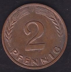 Almanya 2 Pfennig 1965 F
