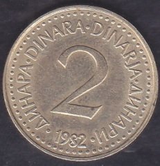Yugoslavya 2 Dinar 1982