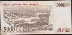7.Emisyon 5 000 000 Lira I82 498414 Temiz (sağ alt kulakta bant kullanılmıştır)