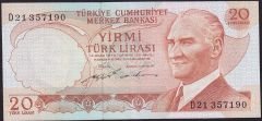 6.Emisyon 2.Tertip 20 Lira D21 357190 Çilaltı