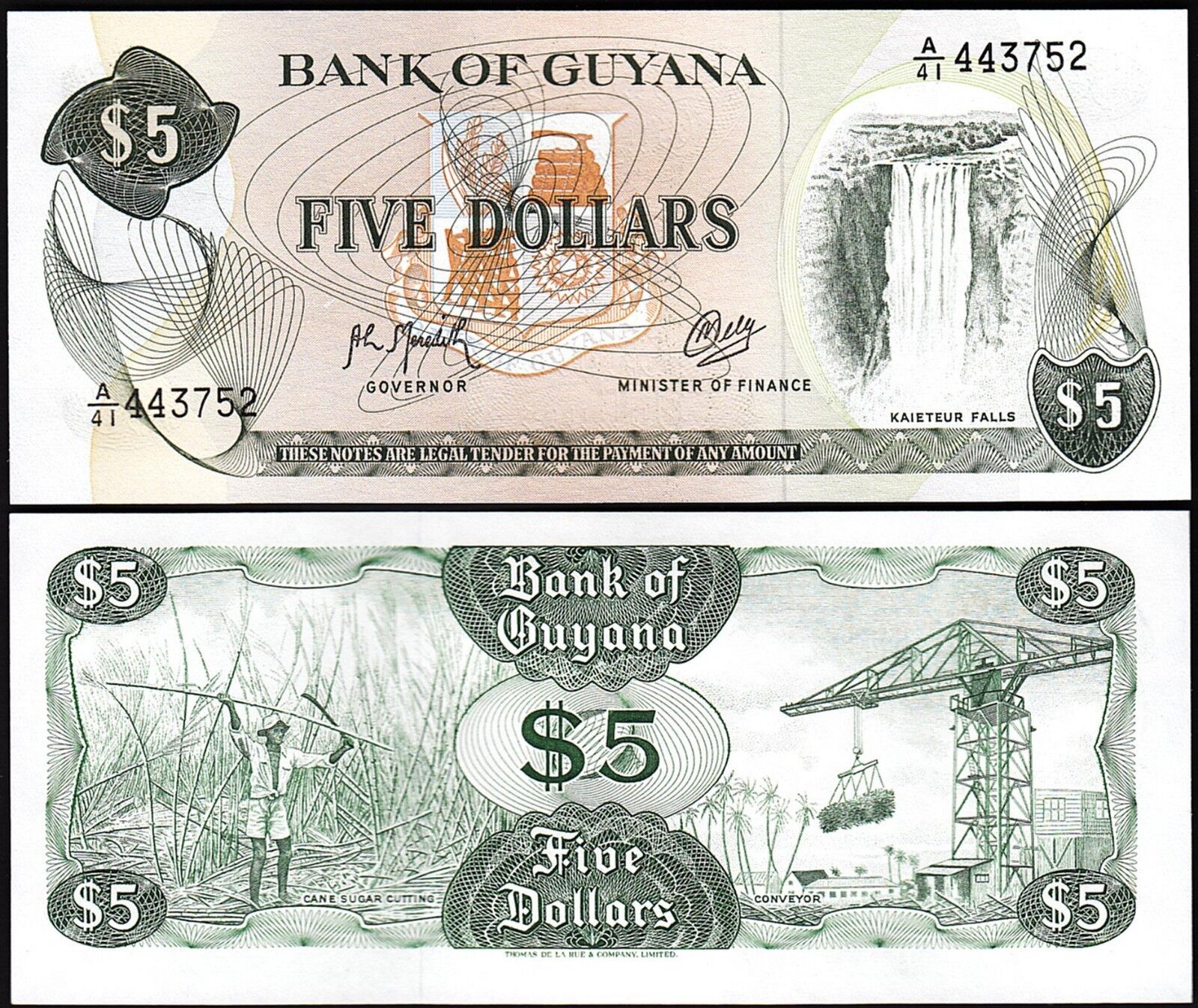 Guyana 5 Dolar 1992 Çil