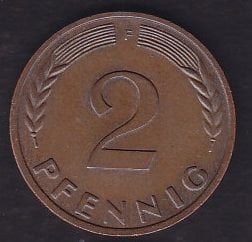 Almanya 2 Pfennig 1966 F