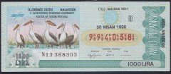 1988 30 NİSAN ÇEYREK BİLET U SERİSİ
