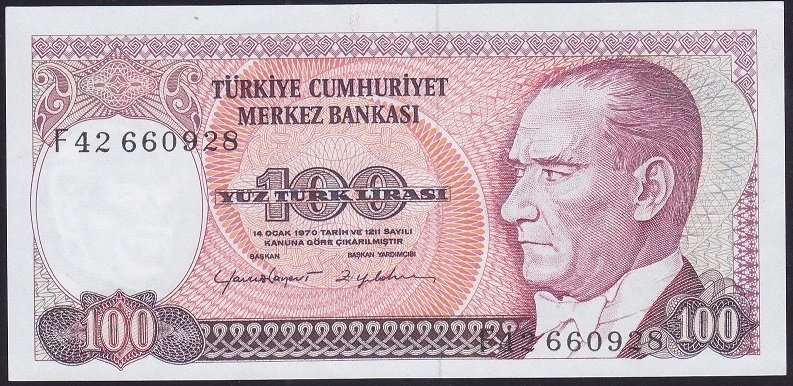 7.EMİSYON 2.TERTİP 100 LİRA F42 660928 ÇİL