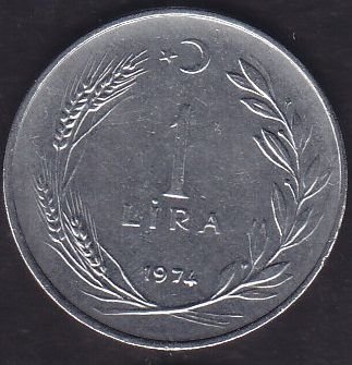 1974 Yılı 1 Lira Düz
