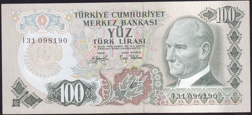 6.Emisyon 2.Tertip 100 Lira I31 098190 Çilaltı