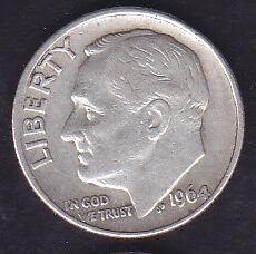 Amerika 1 Dime 1964 Gümüş