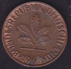 Almanya 2 Pfennig 1966 G