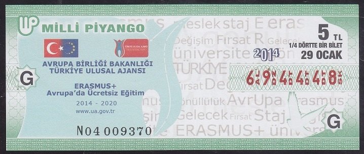 2014 29 OCAK ÇEYREK BİLET - G SERİSİ
