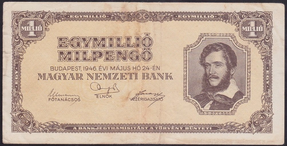 MACARİSTAN 1000000 MİLPENGO 1946 ÇOK TEMİZ